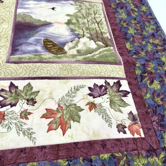 Handmade Lap (Crib) Quilt 51” X 32” Outdoor Themed Farmhouse Cottagecore Cabin - Picture 9 of 11